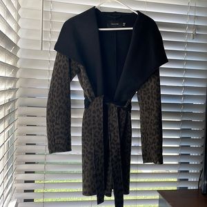 Tahari Leopard Wool Blend coat